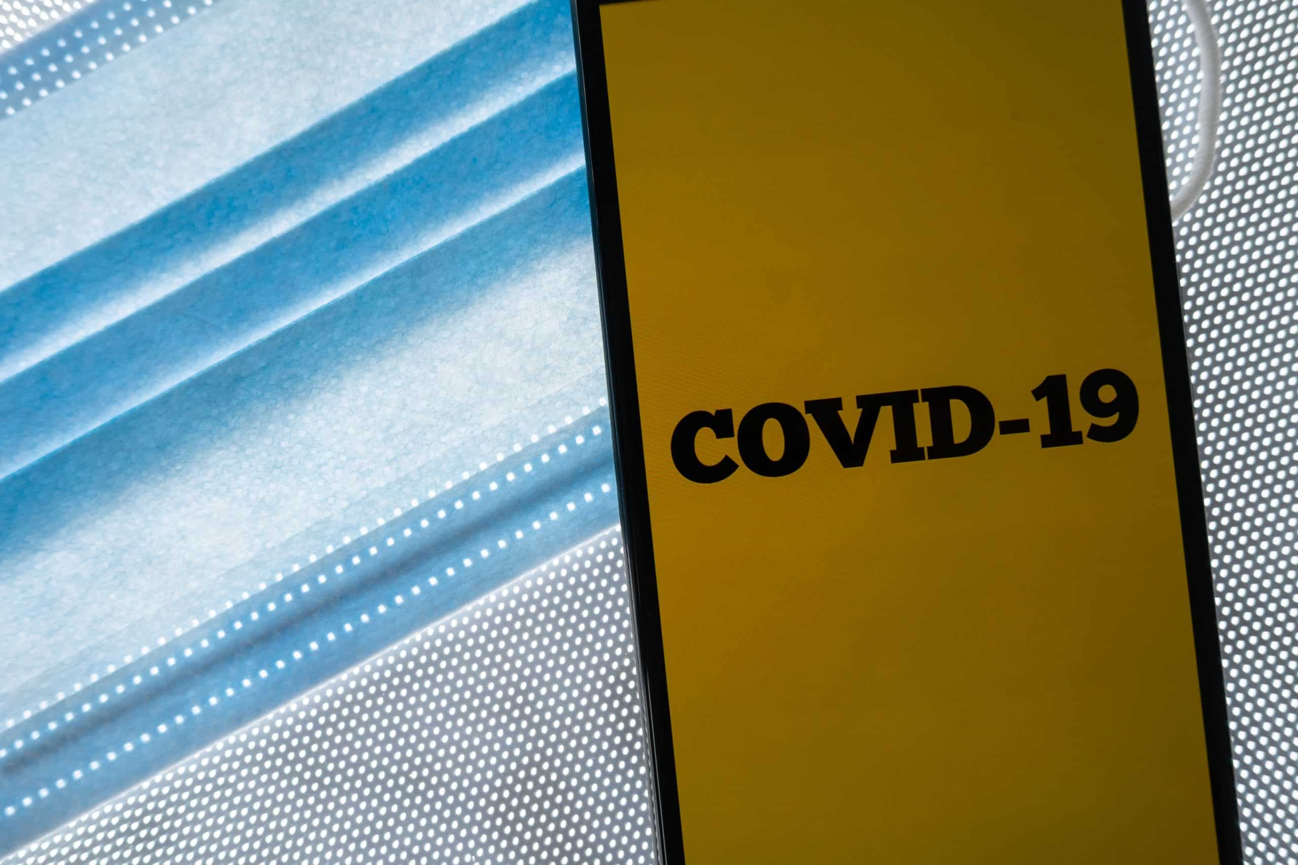 COVID-19 label with mask
